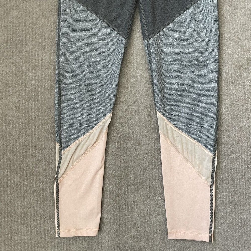 Aerie Leggings Womens Small Gray Peach Workout Pants Skinny Stretch Mesh - Picture 3 of 12